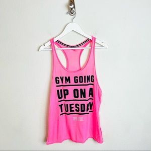 Victoria’s Secret PINK Neon Graphic Workout Racerback Tank Top